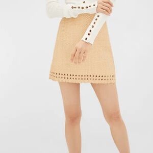 Veronica Beard Beige Mini Skirt